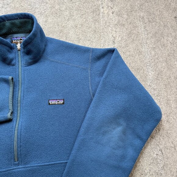 Patagonia Synchilla Marsupial Fleece 1/2 Zip Pullover Men L Blue 25737 - Picture 3 of 13